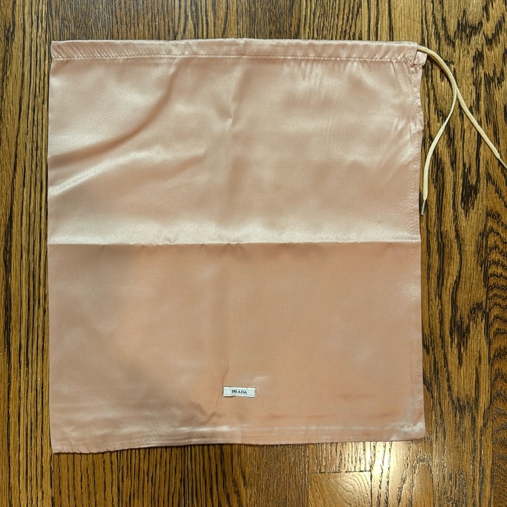 NWOT  PRADA SATIN DUST BAG/ LINGERIE BAG FOR STORAGE OR TRAVEL 13 x 14.5 INCHES